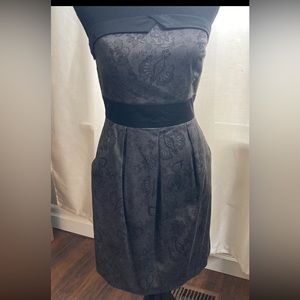 Dynamite Strapless Pleated Cotton Casual Dress Size S Black and Grey.